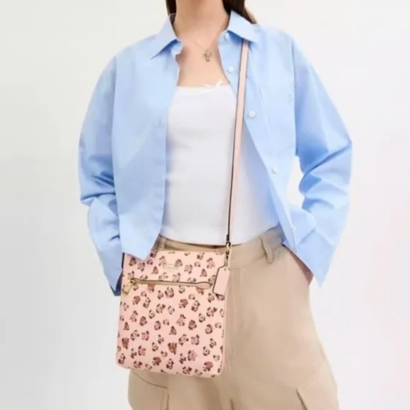 Coach CAB05 Mini Rowan File Crossbody With Rose Print - Picture 4 of 7